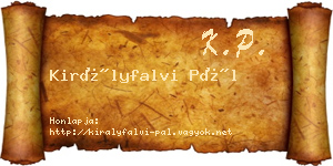 Királyfalvi Pál névjegykártya