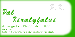 pal kiralyfalvi business card